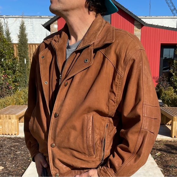 Brown Leather Jacket - Picture 3 of 16